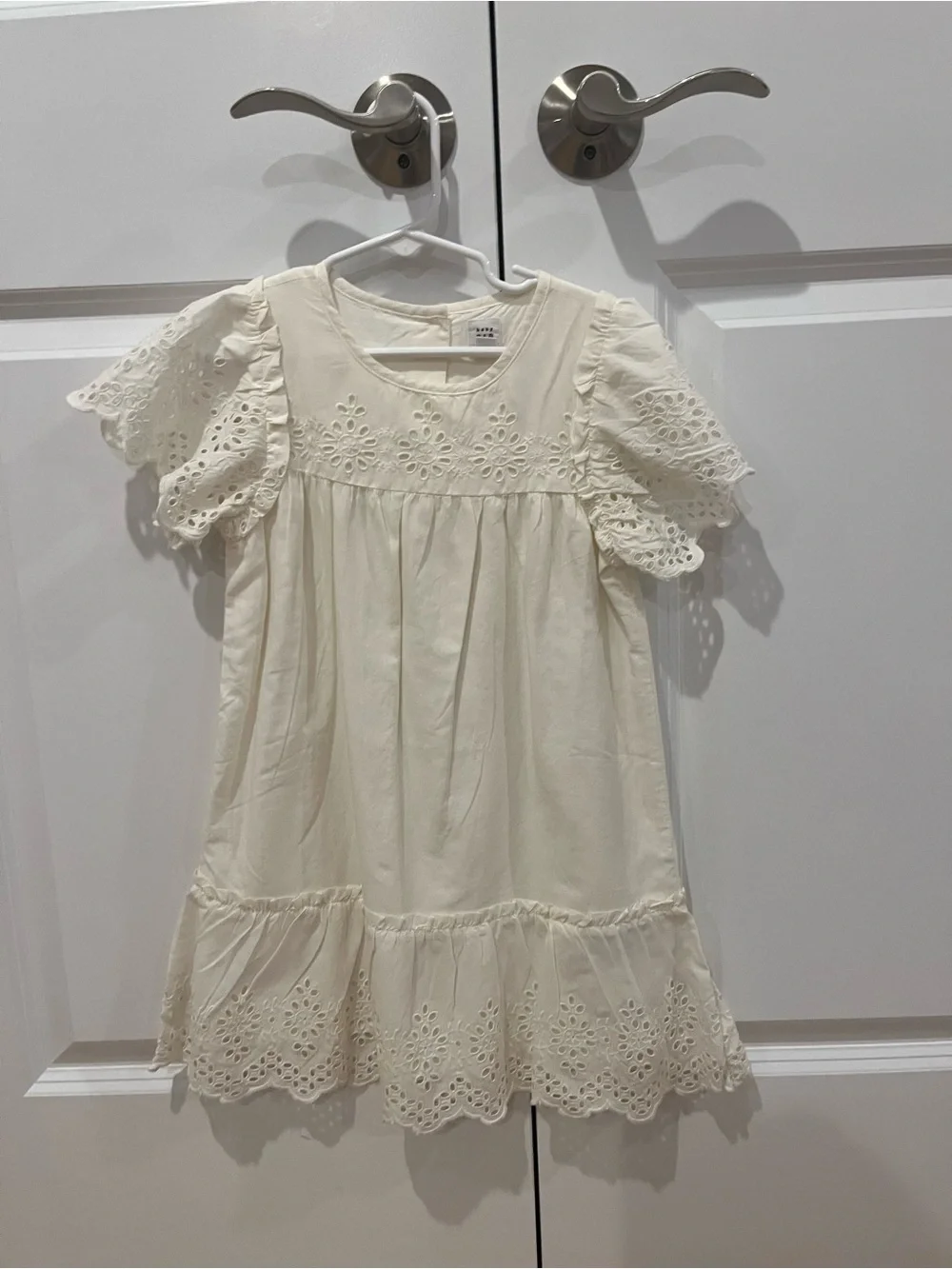 GAP Cream Eyelet Puff Sleeve Dress for Girls